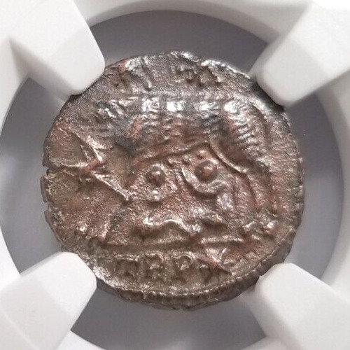 She-Wolf Twins Constantinian NGC AU Roman Empire Nummus Child Remus Romulus Roma