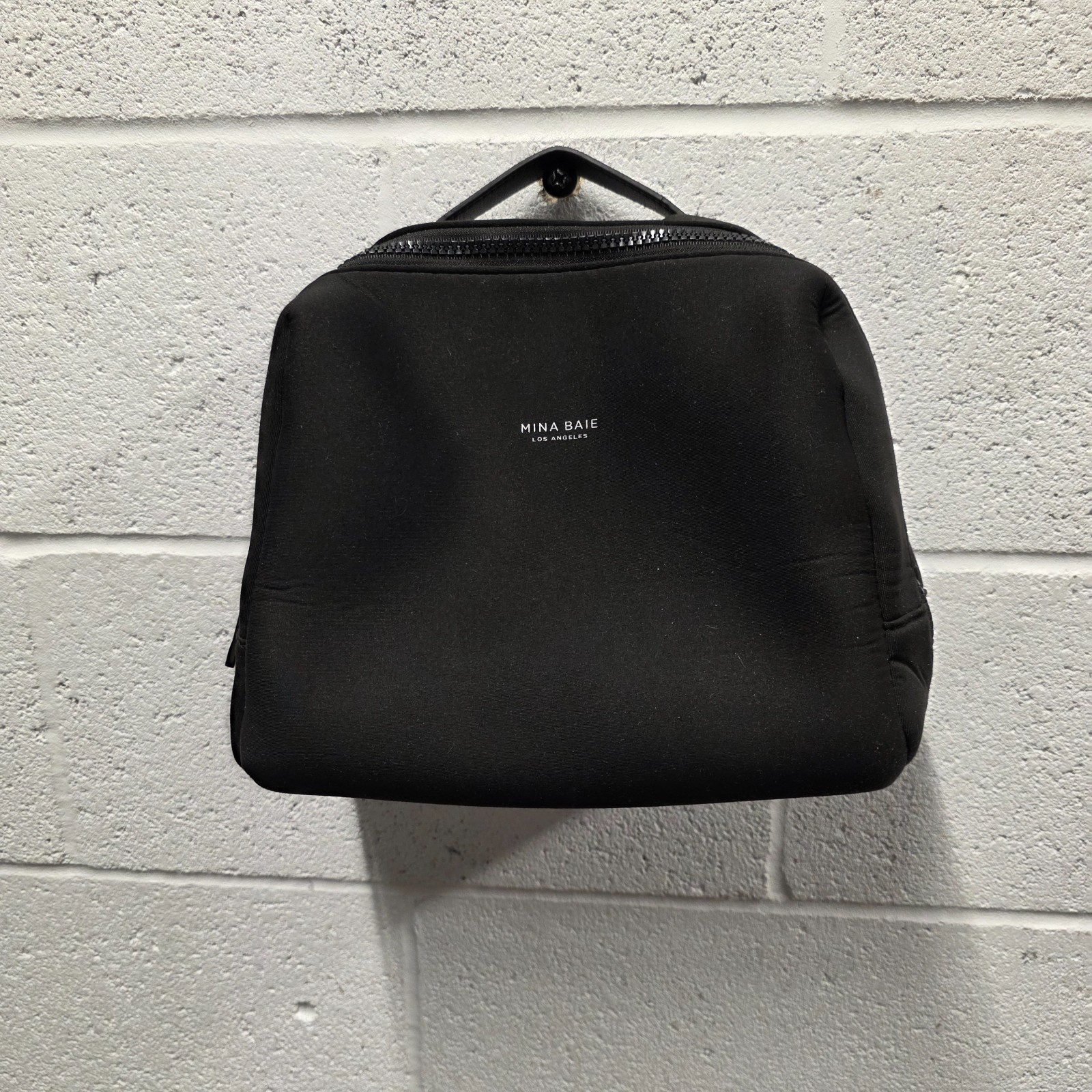 Mina Baie Los Angeles Black Nylon Baby Diaper Bag Tote bag