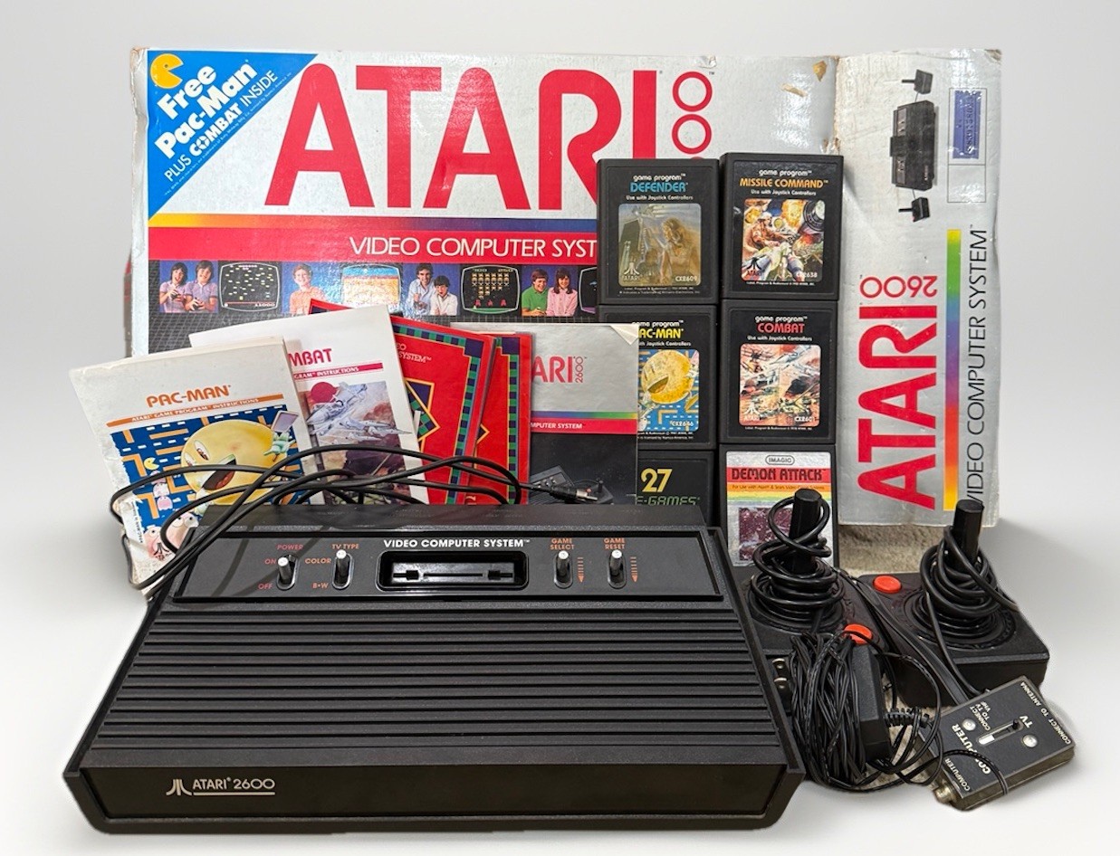 Vintage Atari 2600 Light Sixer 6-Switch CIB Bundle Boxed 6 Games Pac-Man Combat