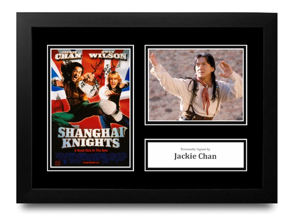 Jackie Chan Hand Signed A4 Framed Photo Display Autograph Shanghai Knights + COA