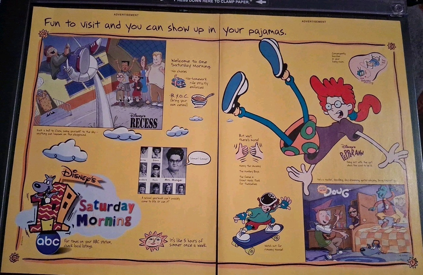 Disney's Saturday Morning Recess Doug Pepper Ann Vintage Print Ad 1998 16x11