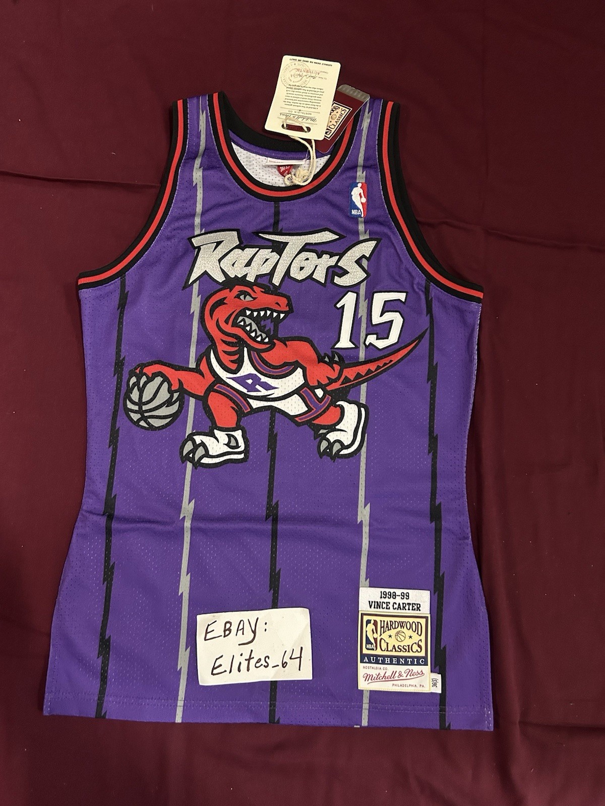 AUTHENTIC - NEW - Vince Carter Toronto Raptors - Mitchell Ness Jersey Sz S (36)