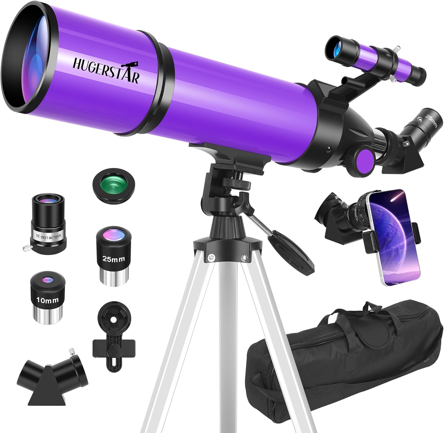 Telescope, Telescope for Adults & Kids & Astronomy Beginners, 80Mm Aperture 600M