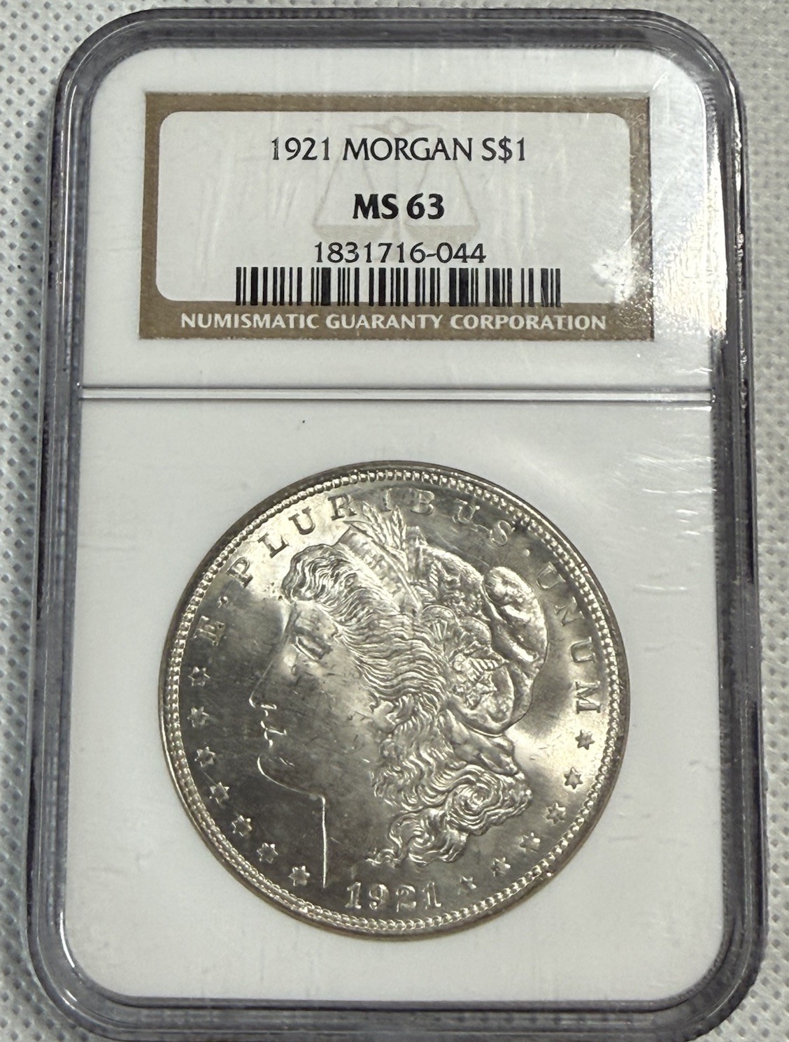 1921 Morgan Silver Dollar NGC MS63 Older Holder $1