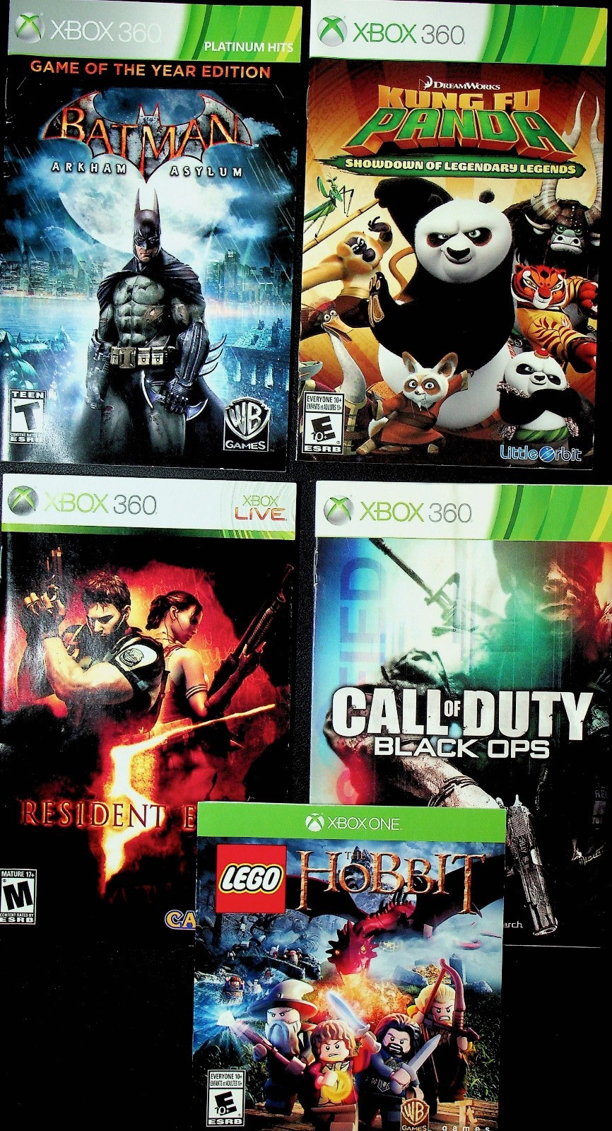 Xbox 360 Lot NO DISK Manuals Only Lot Of 5 - A6 -11