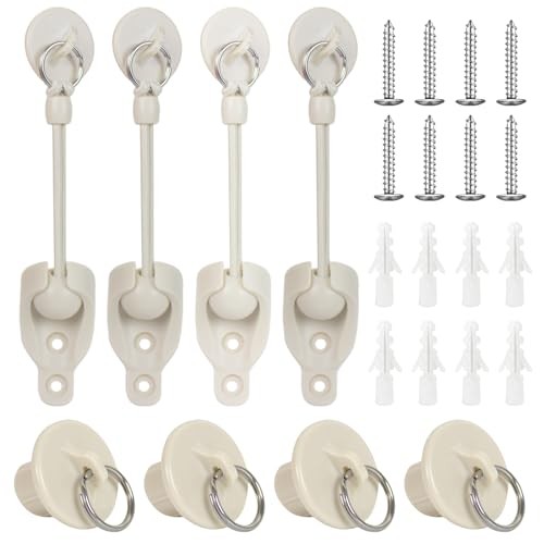 Sunshade Curtain Replacement Parts, Bungee Jumping kit, Suitable 2 pcs Beige