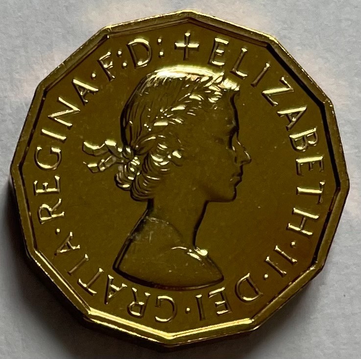 Great Britain 3 Three Pence 1970 - Portcullis - 12-sided - Proof