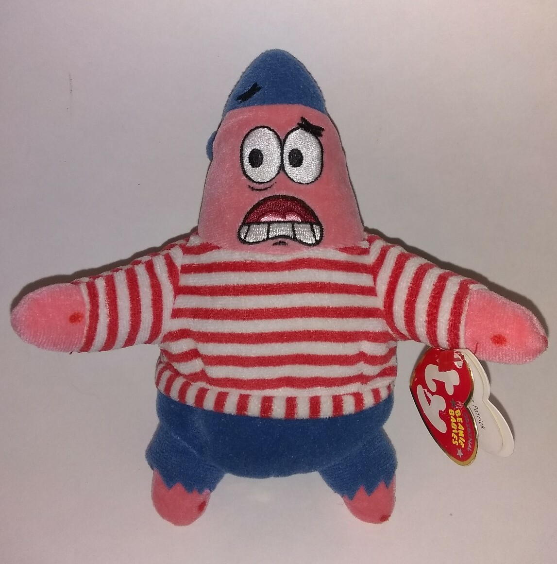 First Mate Patrick Spongebob SquarePants Ty Beanie Baby ~7" Plush With Tags