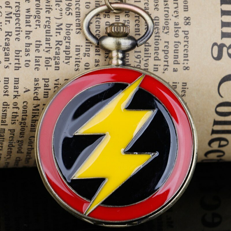 New The Flash Quartz Pocket Watch  Necklace