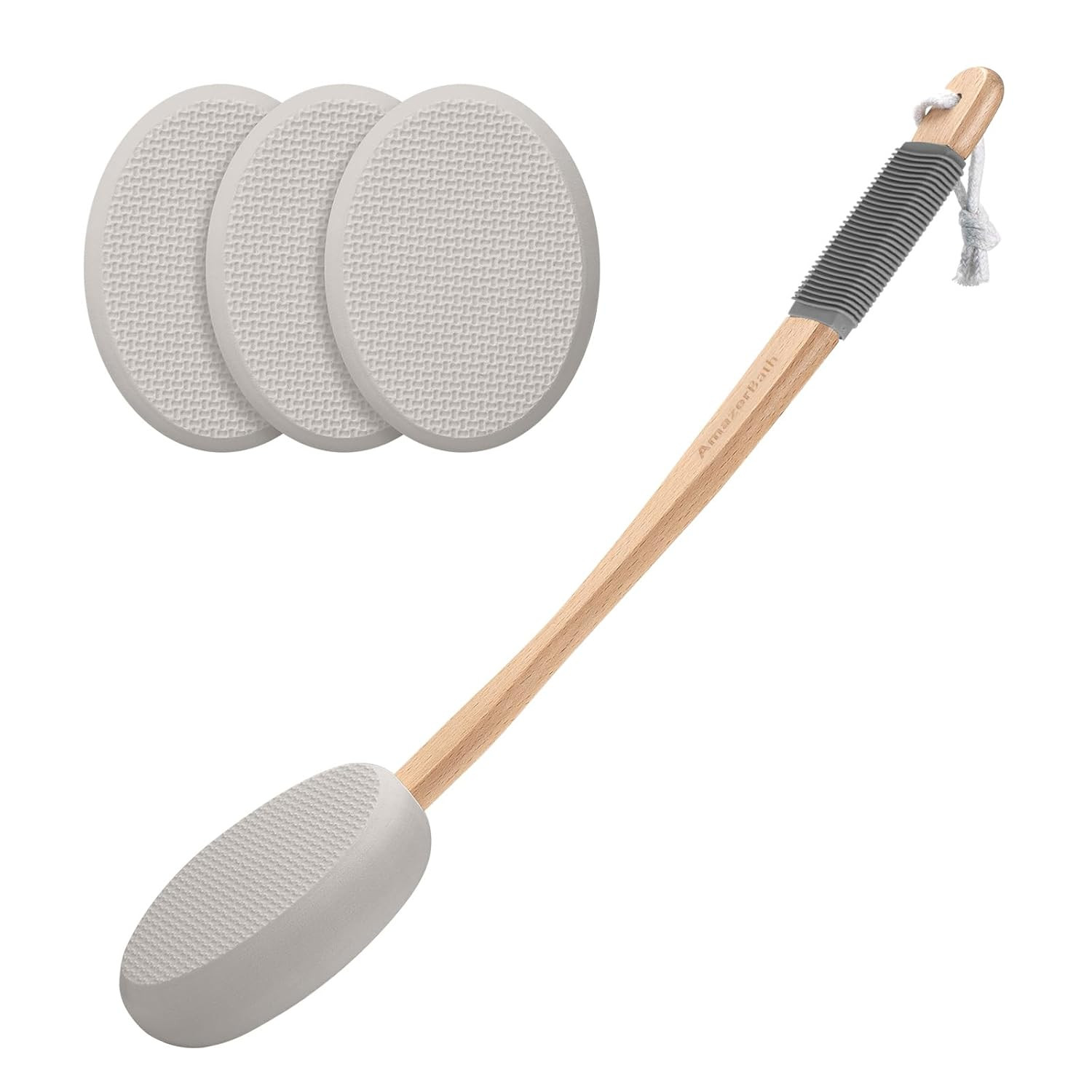 Lotion Applicator for Back, Feet, 4 Replaceable Pads with Long Handle, Back Suns