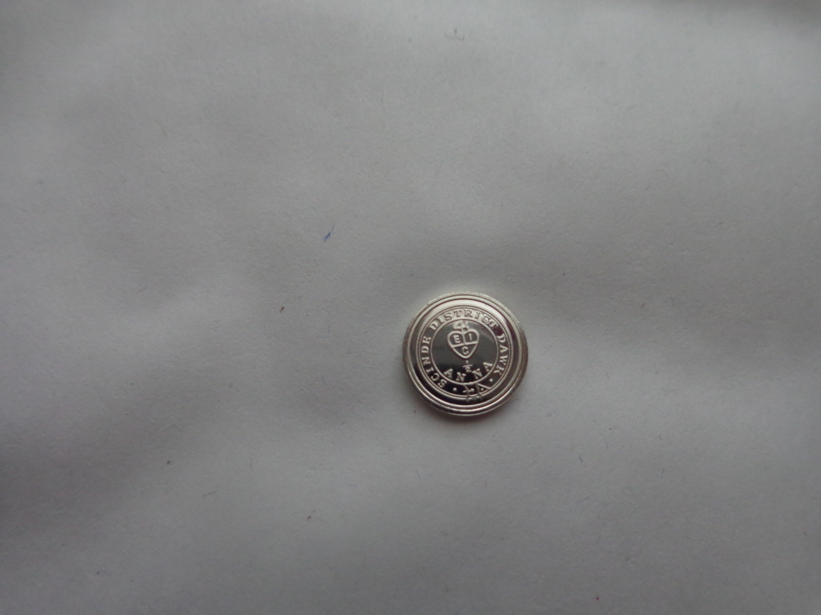 FRANKLIN MINT - INDIA 1851 STAMP - STERLING 925 SILVER PLAQUE BADGE