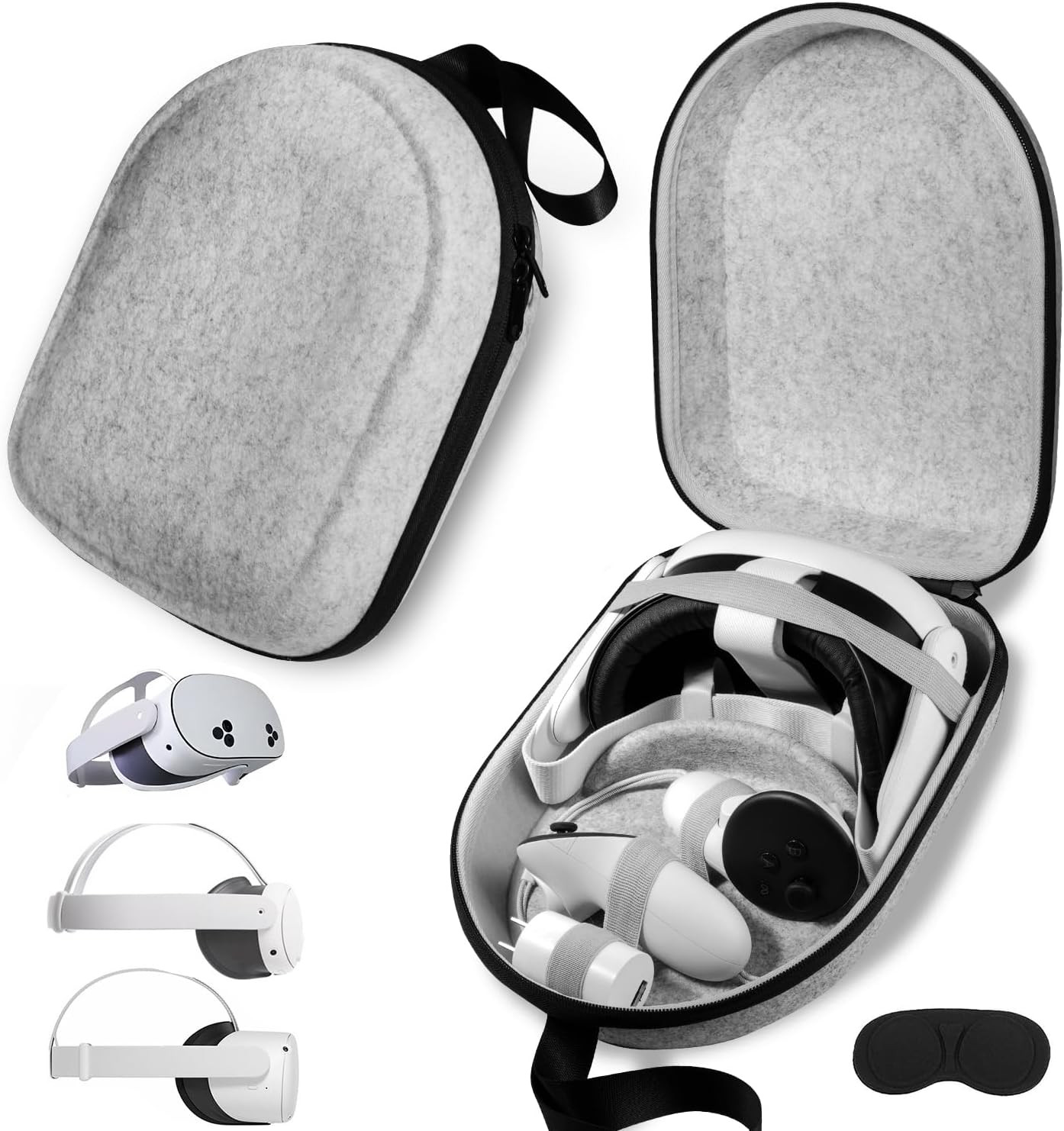 Carrying Case Compatible with Oculus Meta Quest 3S/Quest 3/Quest 2, Apple Vision