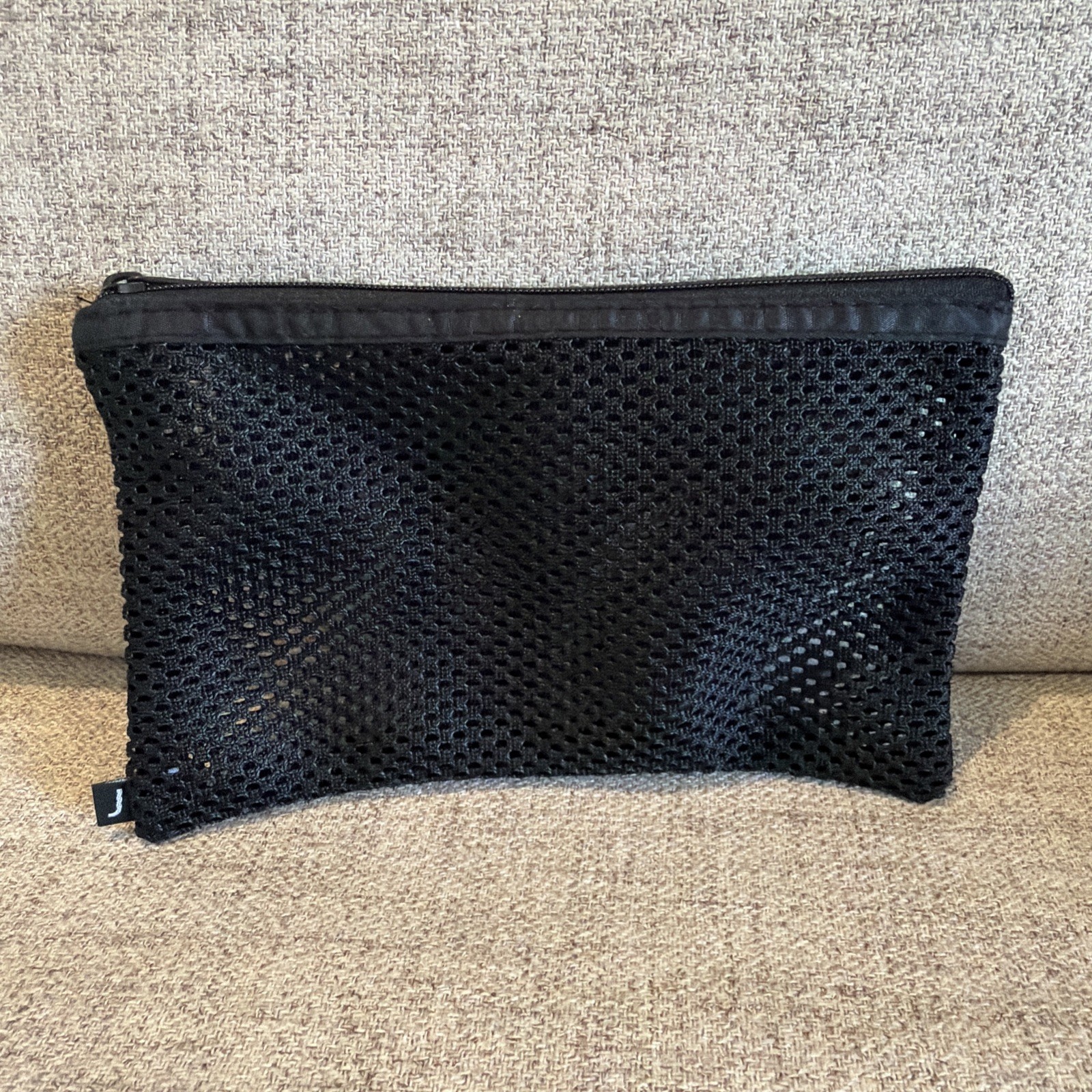JULY Luggage Black Mesh Travel Zip Pouch- Gently Used