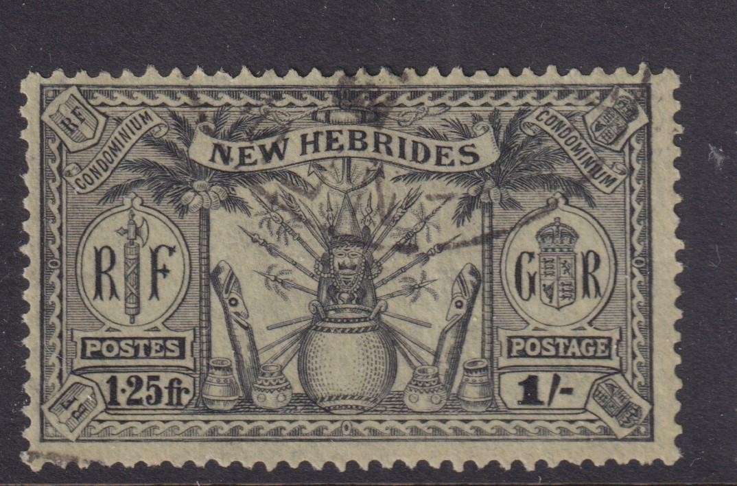 NEW HEBRIDES, 1925 1s. Black on Emerald, used.