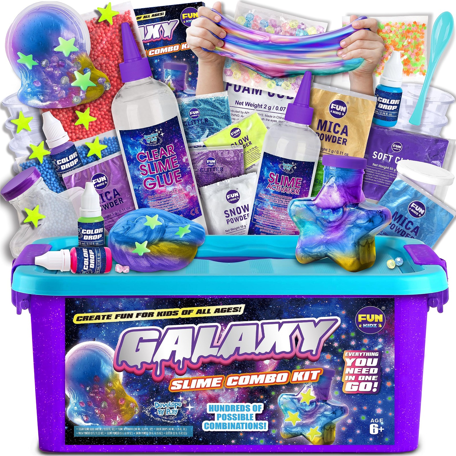 Toy Galaxy Slime Kit for Boys Girls 10-12, FunKidz Ultimate Metallic Slime Ma...