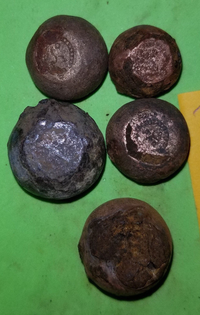 ANCIENT VIKING BRONZE-IRON TRADER WEIGHT ca 10-12 century AD SET OF 5 pc. 351