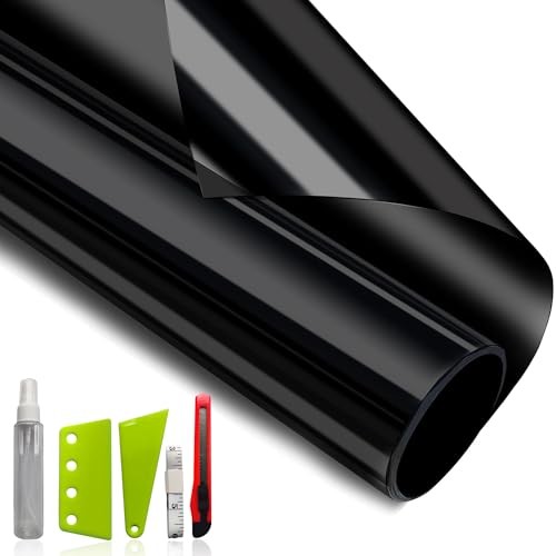  Window Film with Tool Kits Privacy Window Film Total 30in x 26ft Blackout