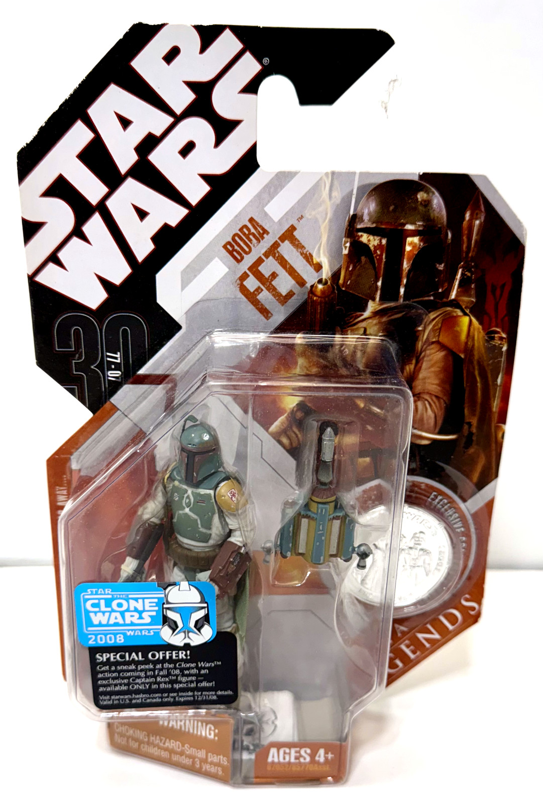 NEW! Hasbro 2007 Star Wars Saga Legends BOBA FETT 30th Anniversary Figure & Coin
