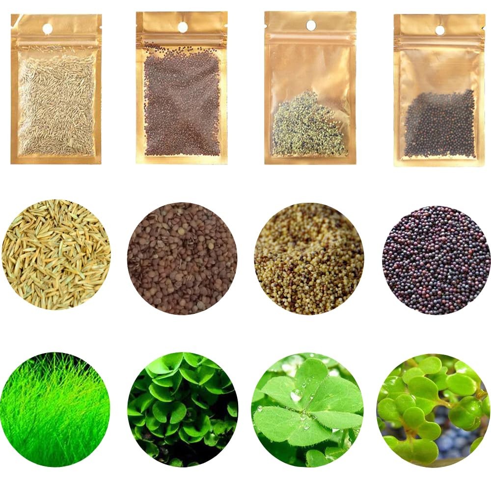 4 PCS Aquarium Plants S.e.e.d Set Fish Tank Decor Replacement Resin Grass