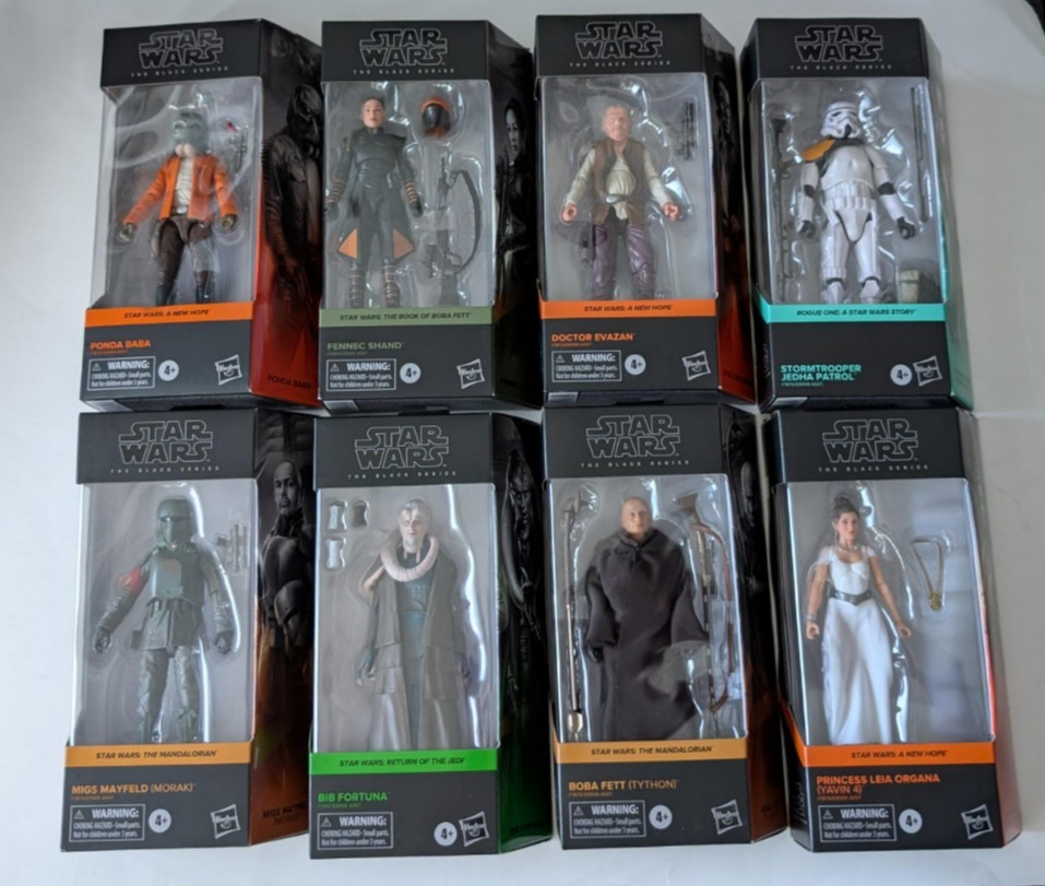 Star Wars LOT of (8) Hasbro Black Series - Fennec Shand, Stormtrooper and more