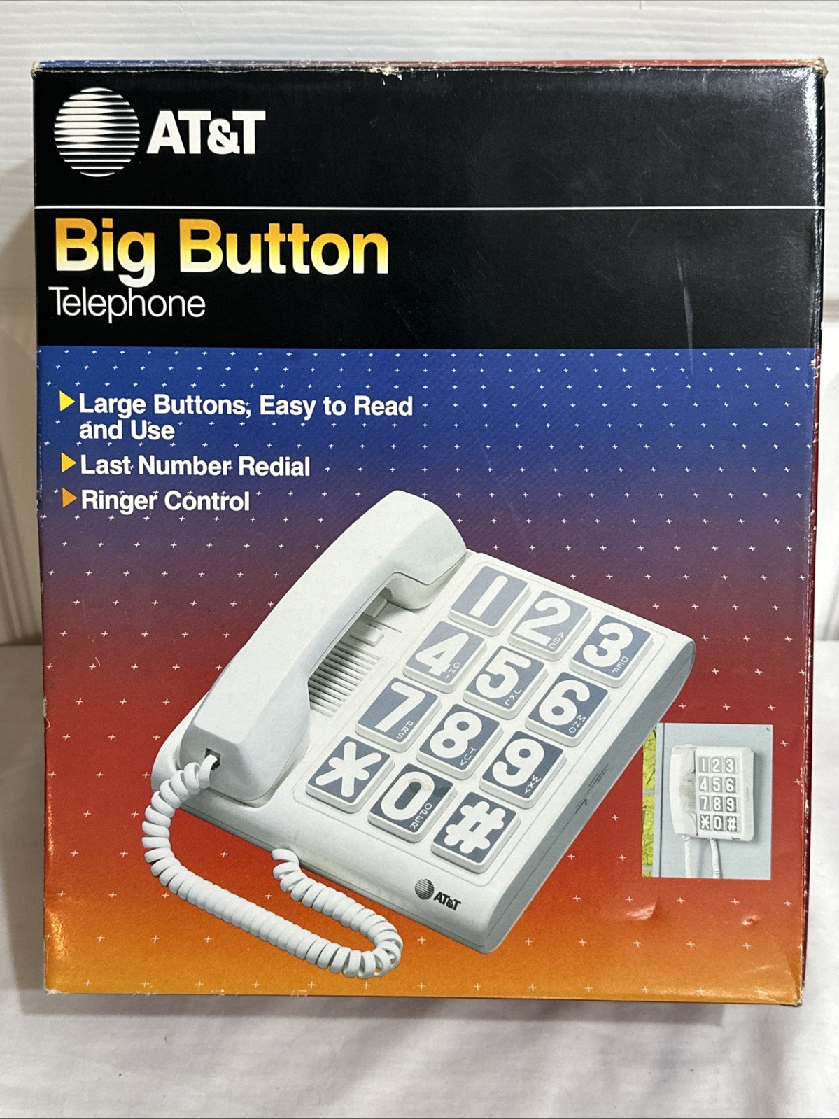 NEW AT&T Big Button Land Line Telephone Emergency Buttons NOS NIB