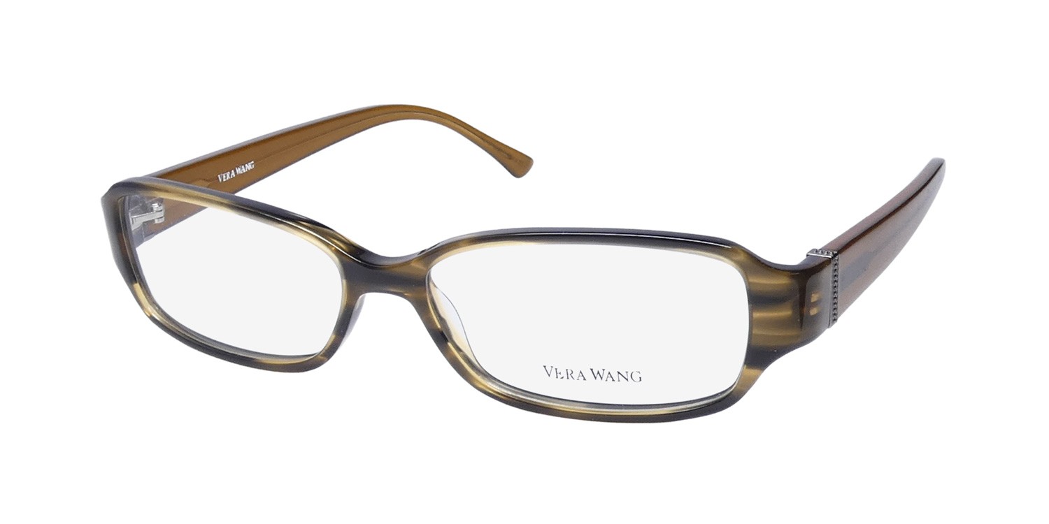 NEW VERA WANG V166 EYEWEAR PLASTIC 53-15-140 RECTANGULAR WOMENS BROWN CG