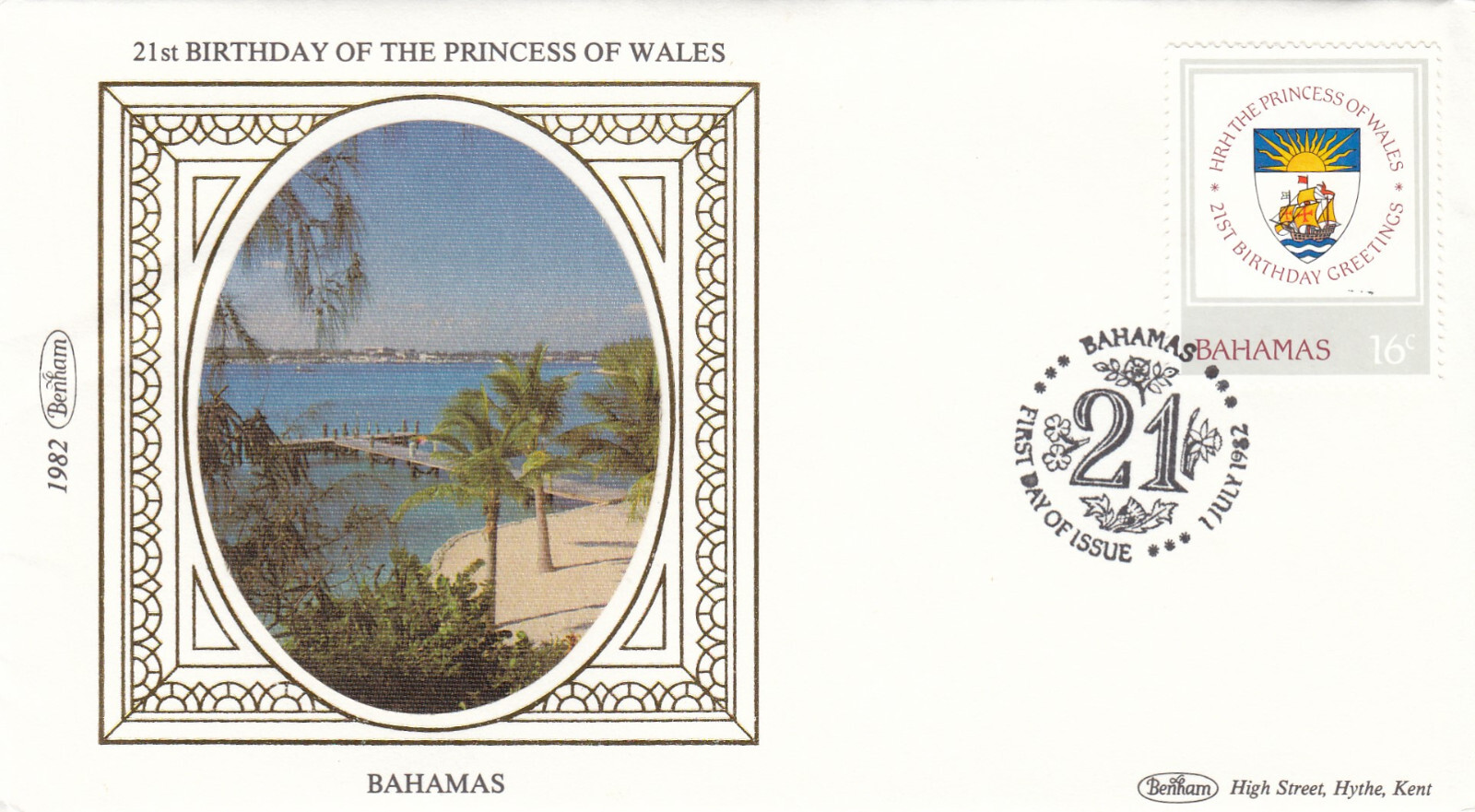 Princess Diana 21st Birthday Bahamas Benham FDC 1982 (120766) 