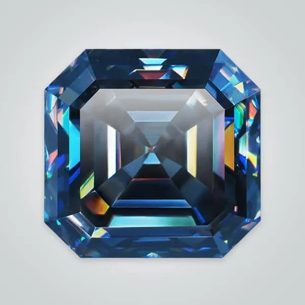 5.CT Natural Blue Color Diamond  Asscher Cut VVS1 D Grade 1 Free Gift Certified