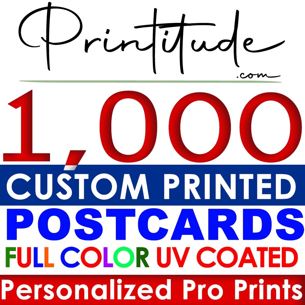 4x6 POSTCARDS Personalized Full Color 16PT GLOSSY 2 SIDED 4"x6" CUSTOM PRINTED