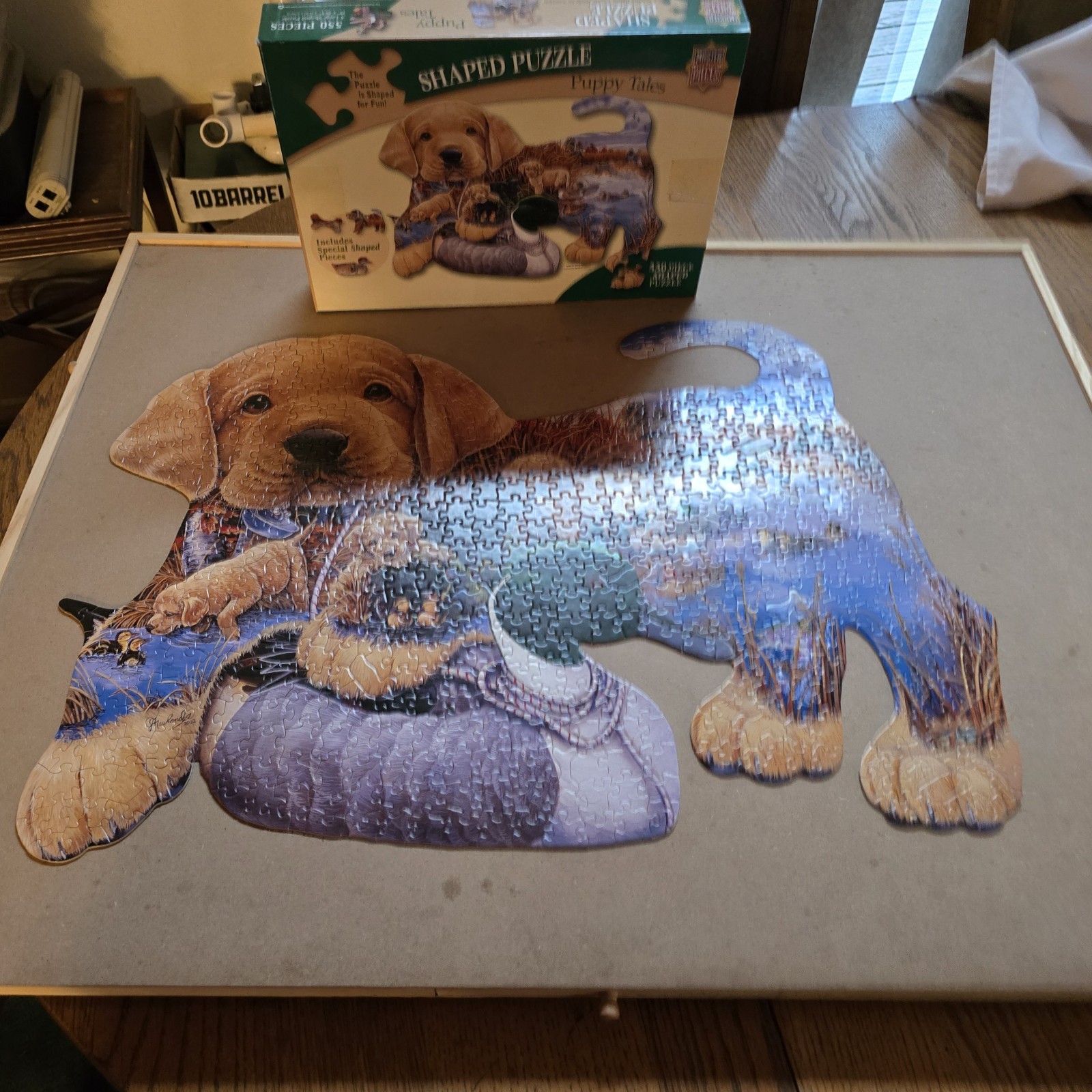 MasterPieces Puppy Tales Shaped Jigsaw Puzzle 550 Pieces Labrador Dog Jim Hansel