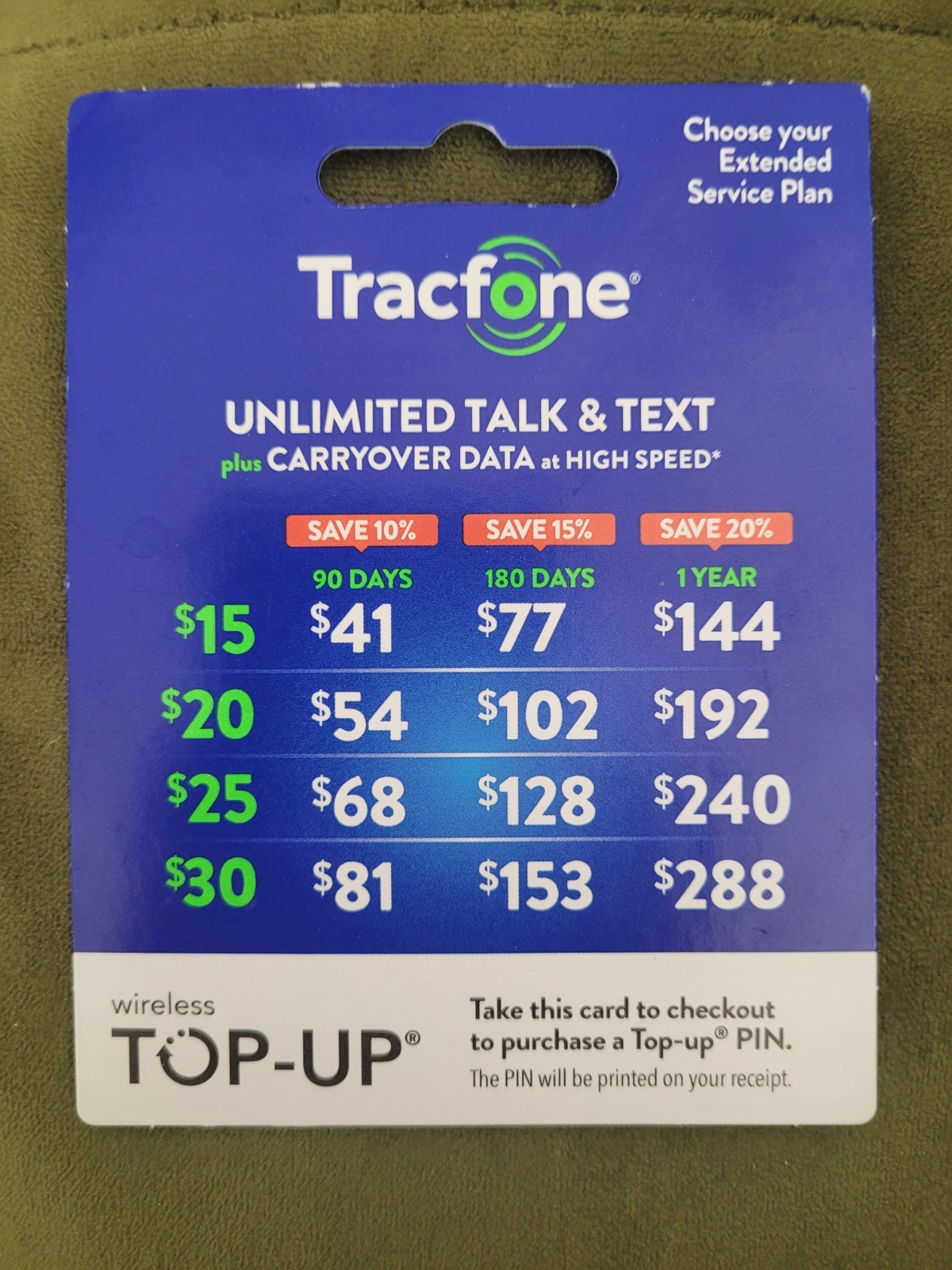 tracfone 1 year unlimited talk & text