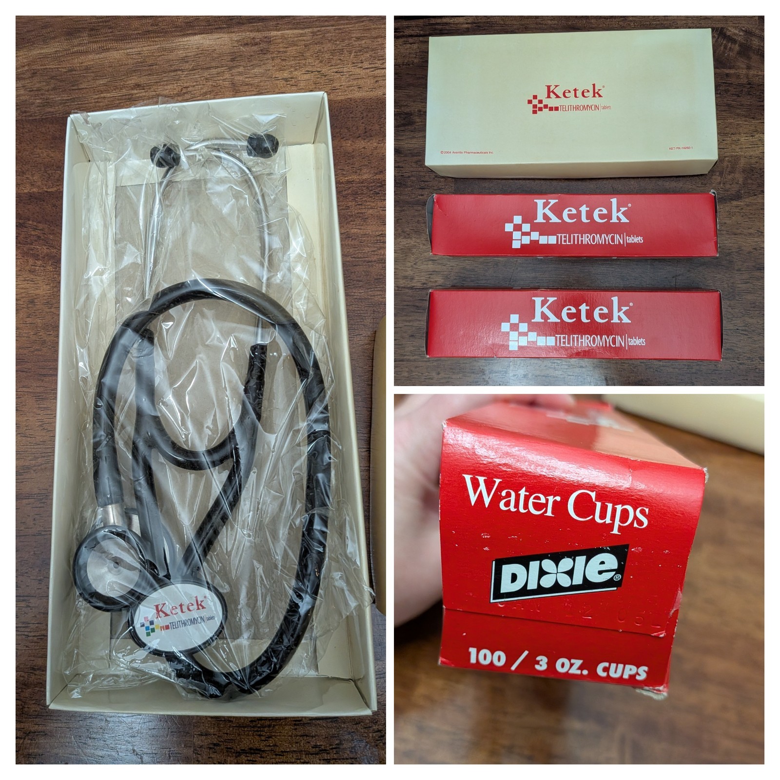 NIB KETEK LOT '06 Medical Stethoscope  '04 Dixie Cups Boxes Pharma Rep Giveaway