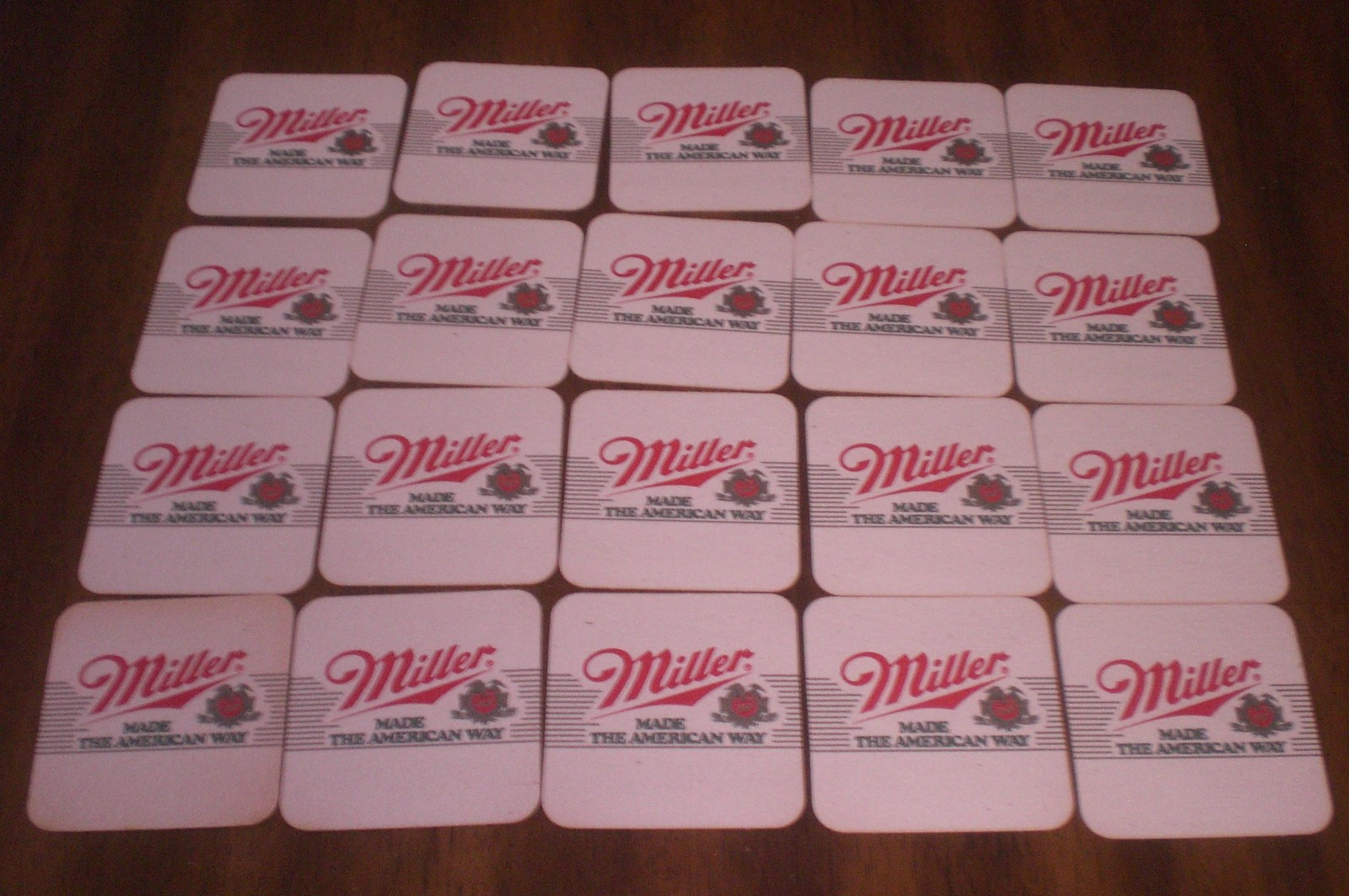 20 MILLER BEER COASTERS - MADE THE AMERICAN WAY