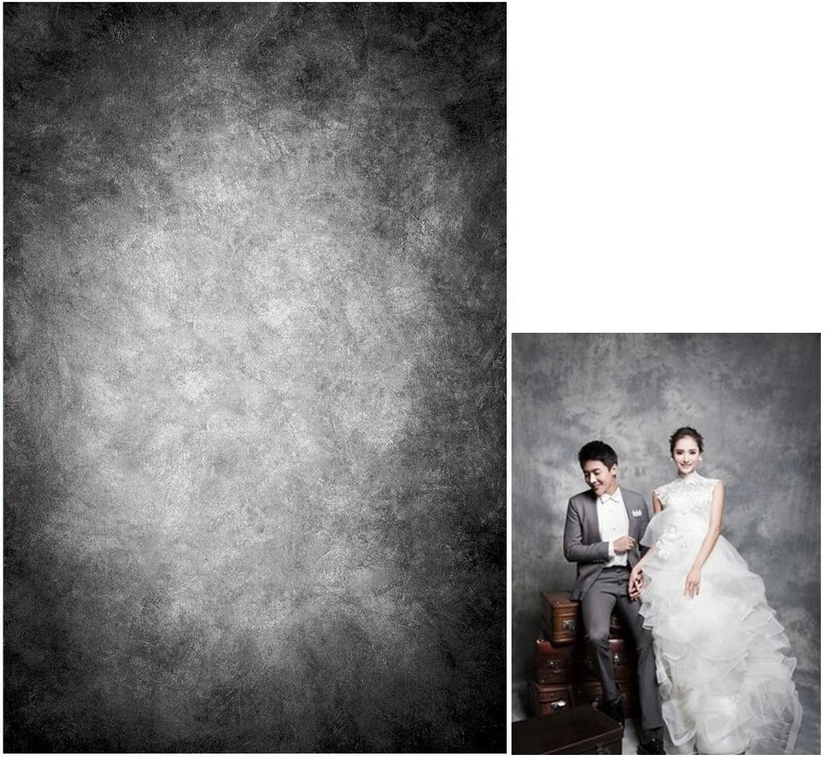 6x9ft Abstract Black Gray Portrait Photography Backdrops Photo Studio Prop Ba...