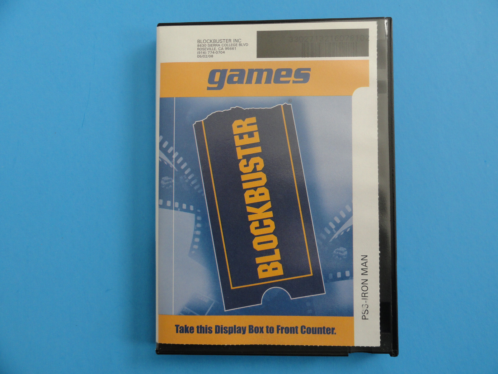 PS3 IRON MAN - BLOCKBUSTER VIDEO RENTAL CASE - NO GAME