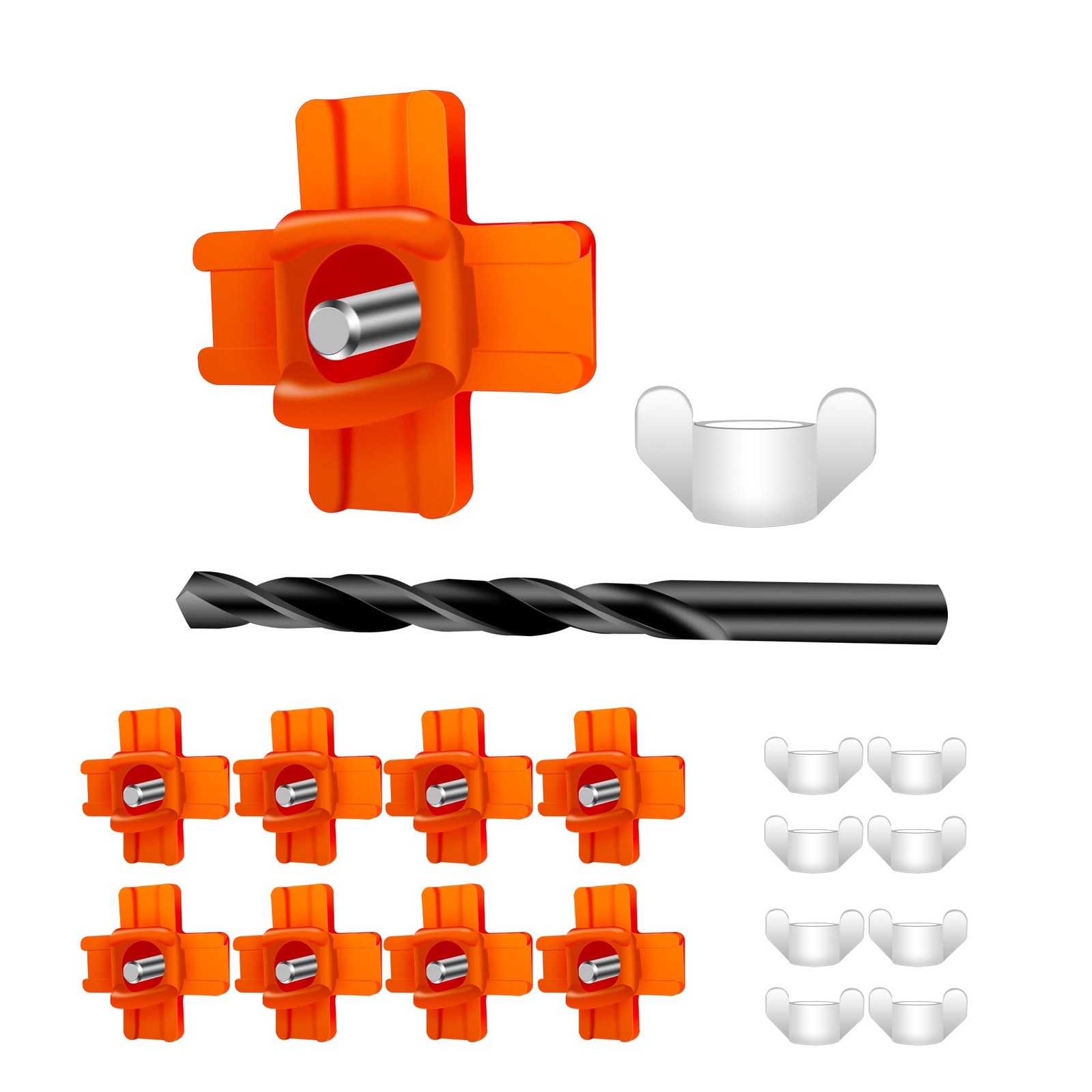 Eggluuz Chicken Waterer Nipple Horizontal Side Mount Automatic 8 Pack, Orange 