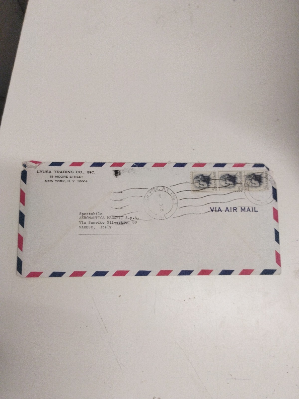 USA Stamps ON COVER Envelope New York To Italy 70s # 15