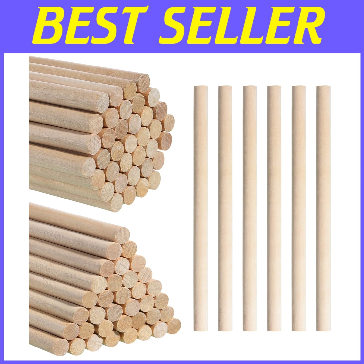 60-Piece Wood Rhythm Sticks for Kids, 12 Inch