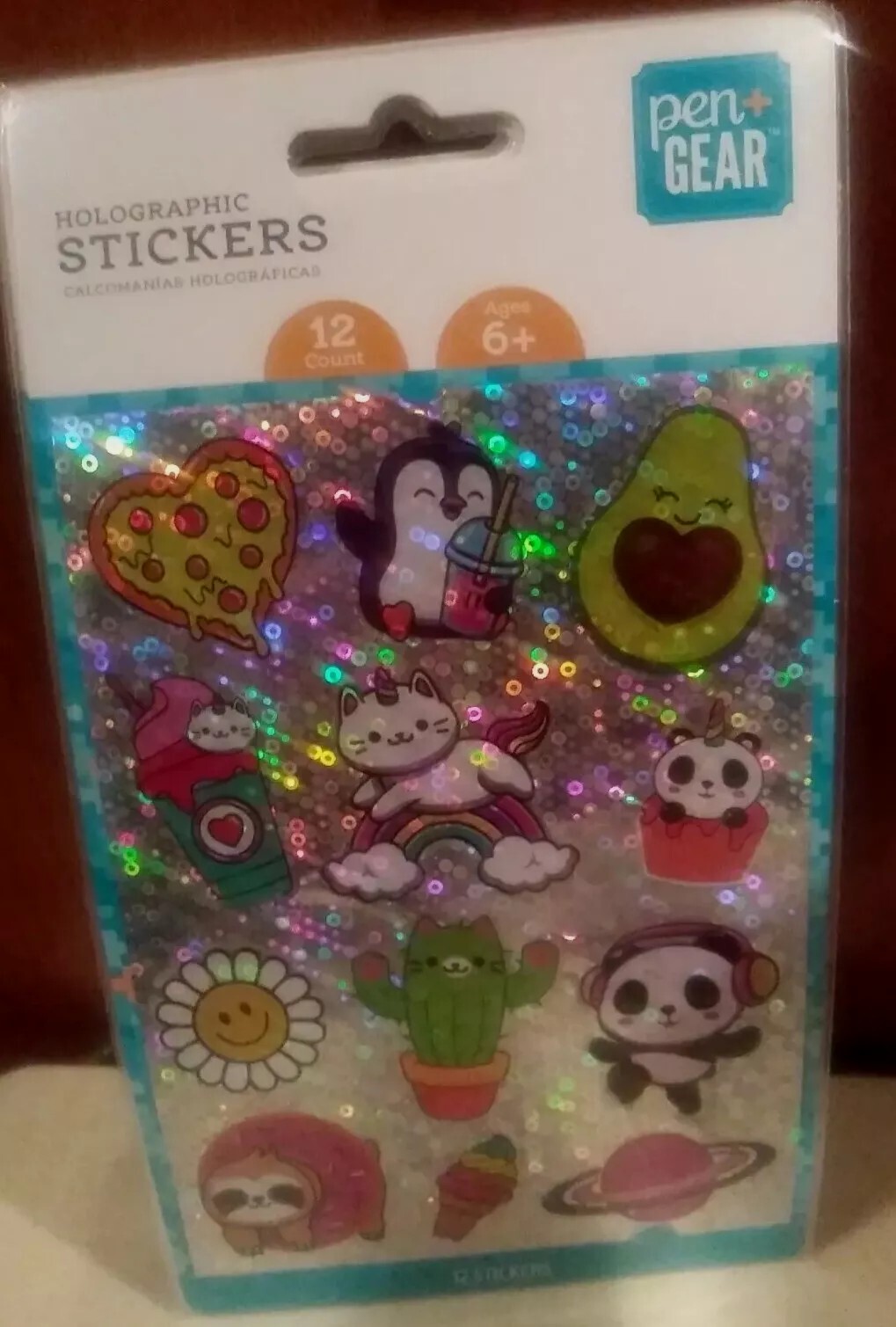 New 3-Pen Gear Holographic Stickers Space 12 count per sheet 36 Stickers 