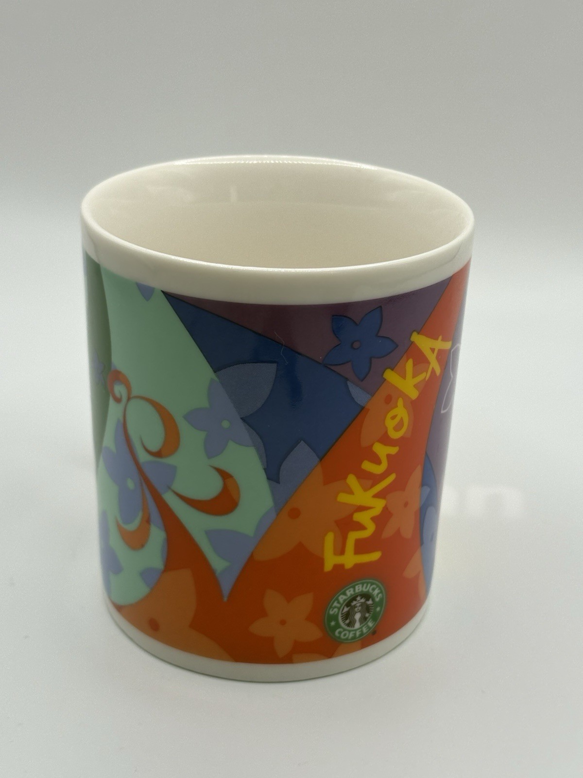 Colourful 2000 Starbucks Japan Fukuoka City Old Logo Coffee Mug 14oz  Vintage