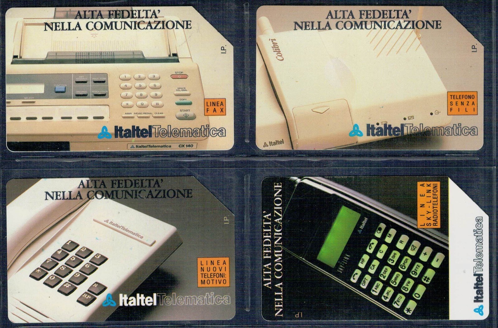 GIAN - Theme Series "ITALTEL" 4 Used Magnetic Cards