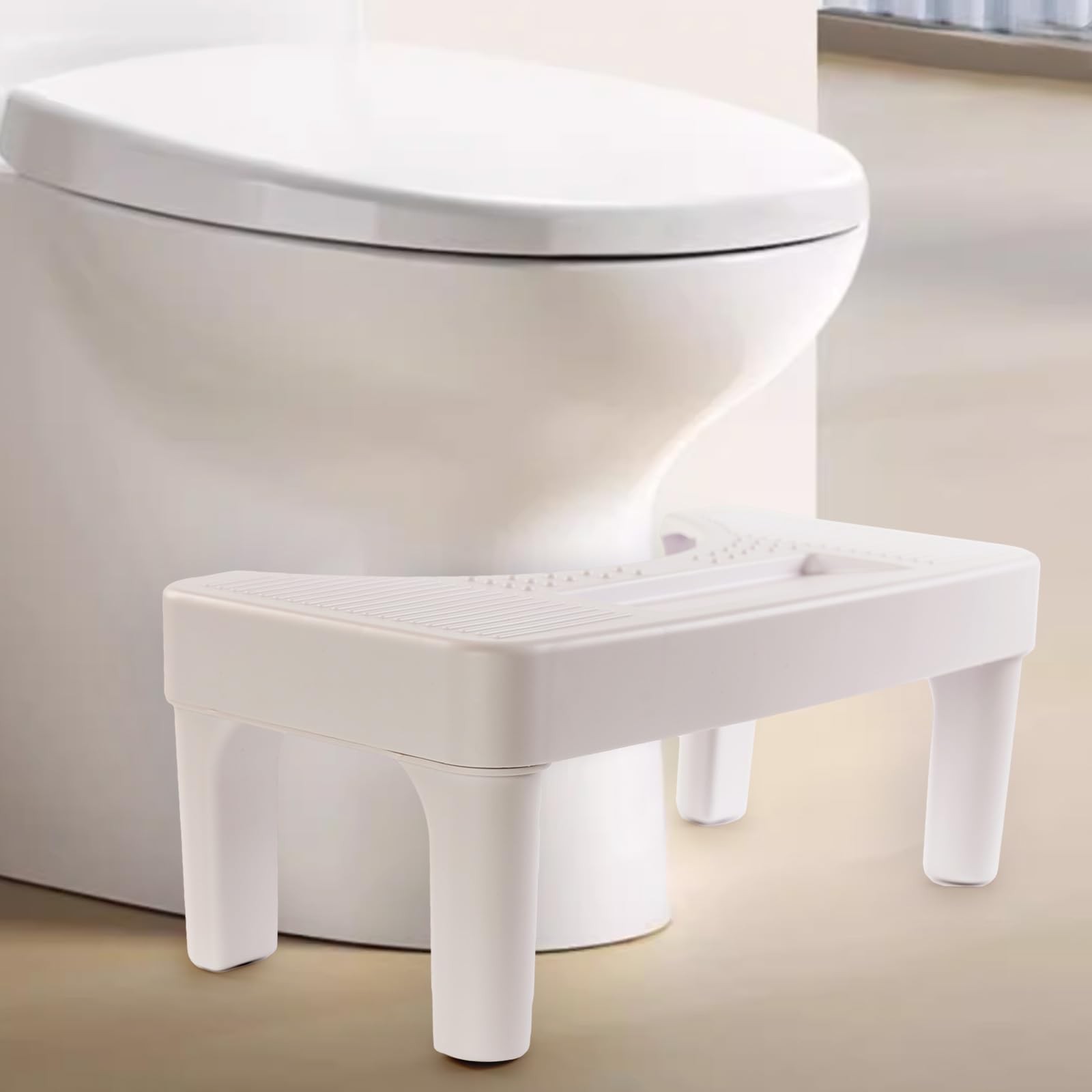 6.7 Inch Non-Slip Toilet Stool for Adults, Seniors, and Kids – Bathroom Step