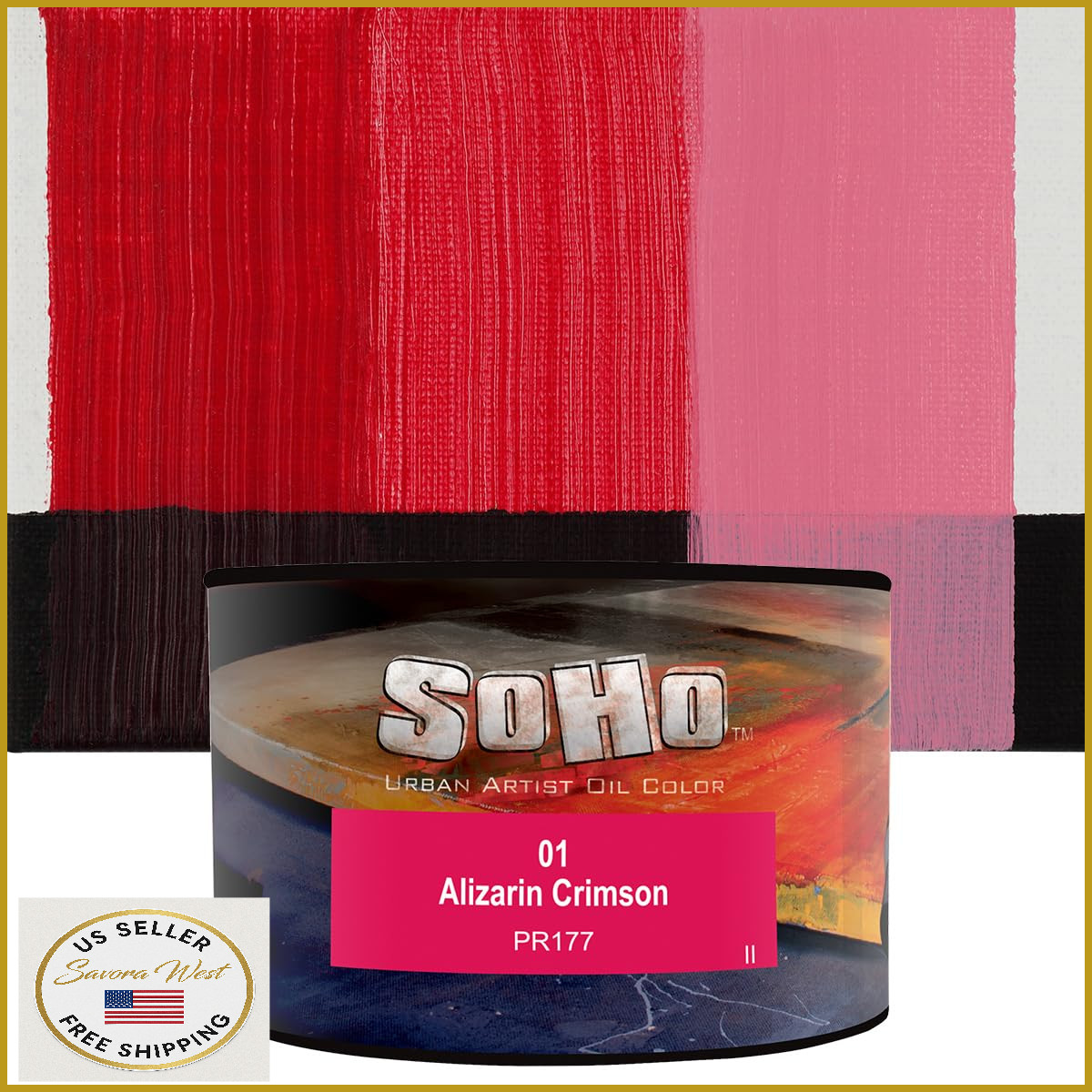 Soho Urban Artist Oil Paint - Alizarin Crimson, 430ml Can - High Pigment