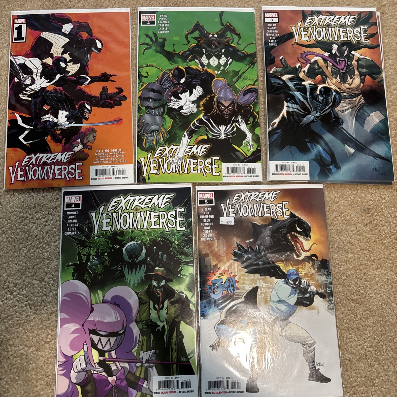 Extreme Venomverse #1-5 Marvel Comics Complete Set 1NM Condition