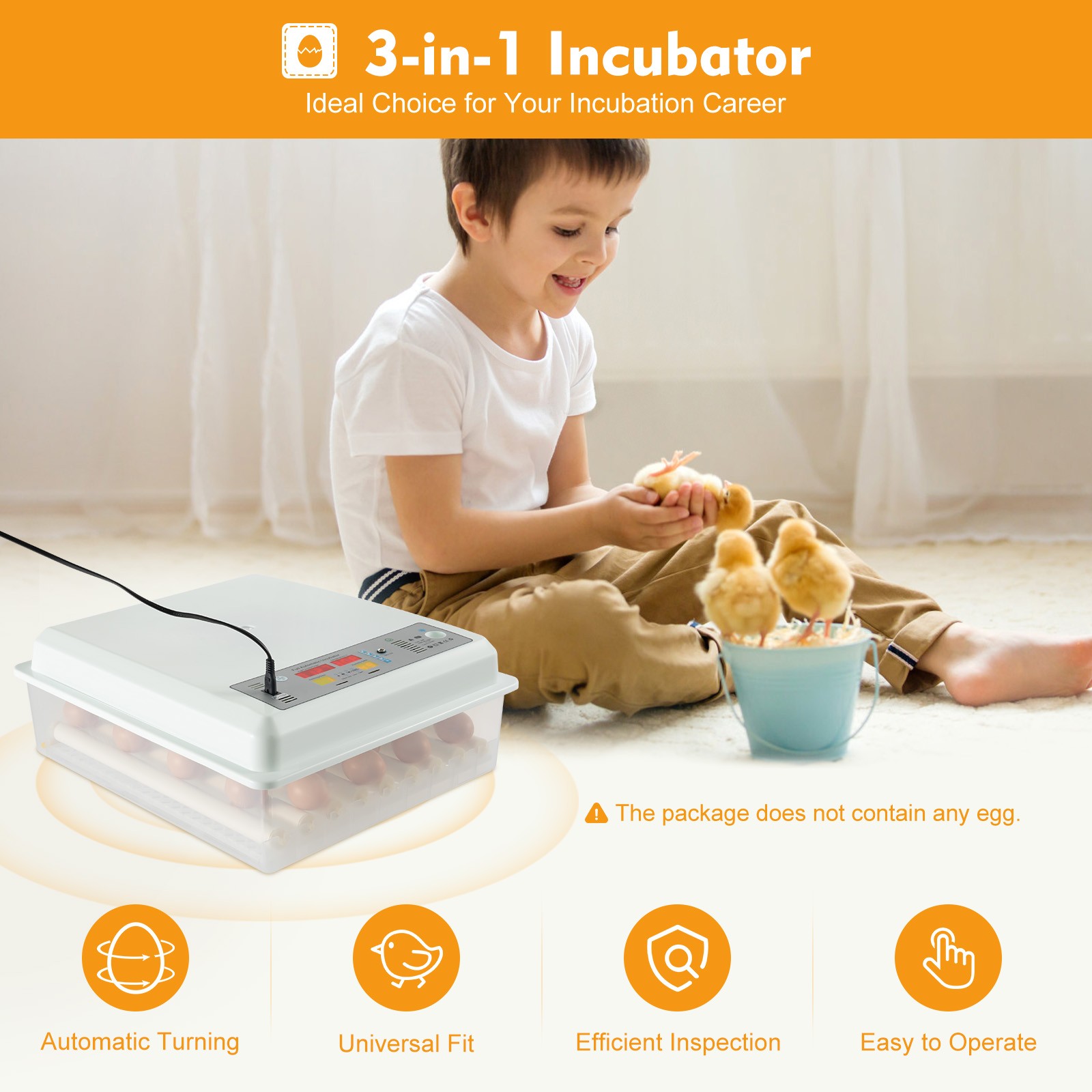 64 Digital Eggs Incubator Egg Hatcher With Temperature Control Automatic Turner