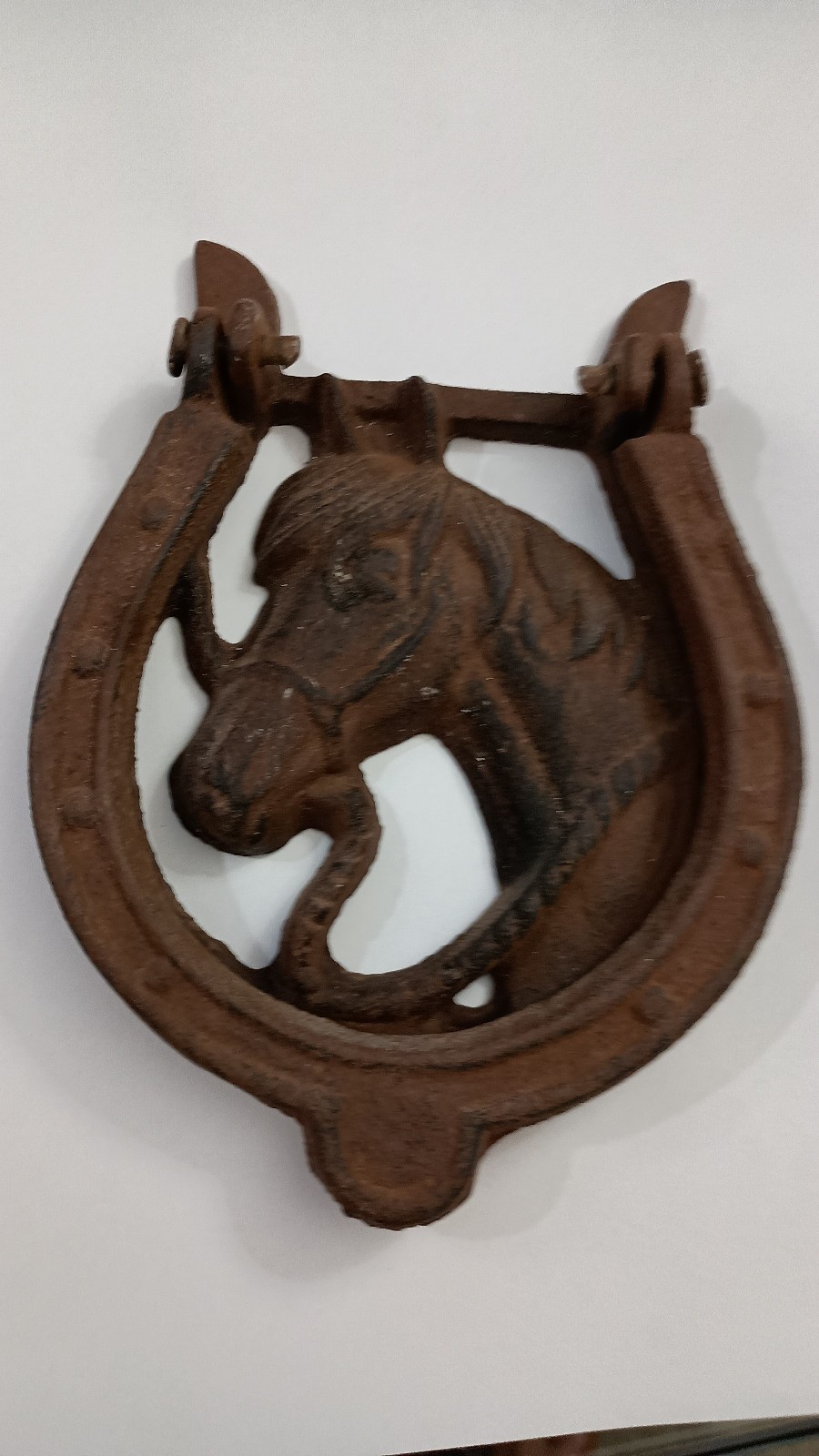 Vintage Rustic Rusty Horse Door Knocker 6/1/2" High  X   5" Wide