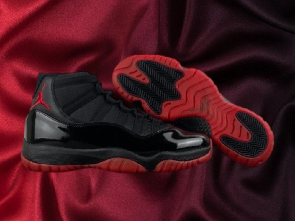 Jordan 11 Black and Red Men's Size US 7-12