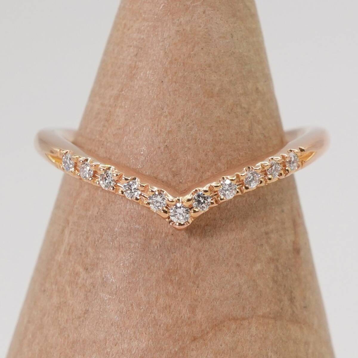 Star Jewelry K18 Diamond 0.04ct V-Shaped Ring/25-2813