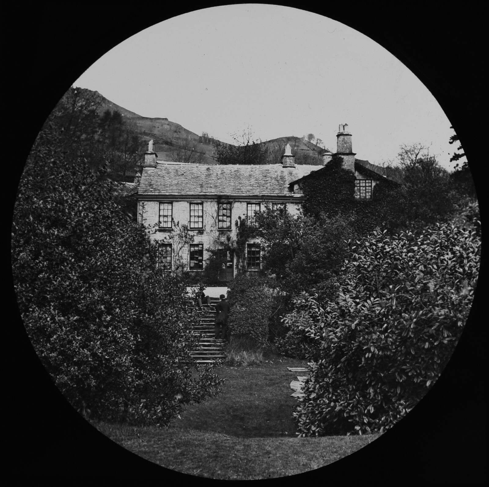 Magic Lantern Slide RYDAL MOUNT LADE RESIDENCE OF WORDSWORTH C1890 PHOTO