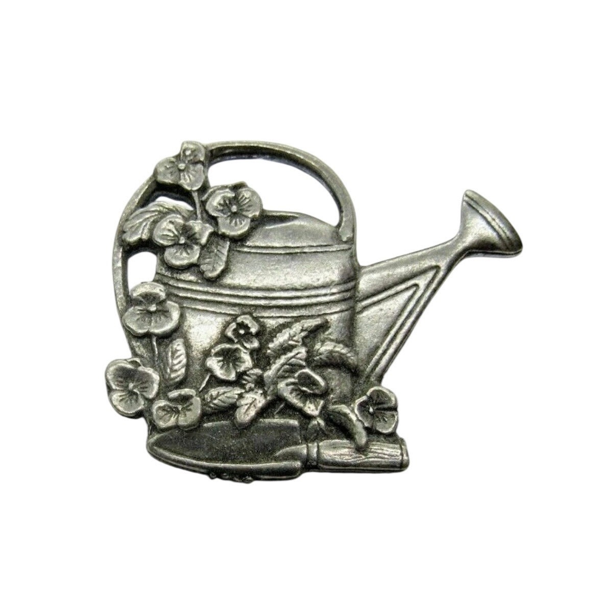Vtg Birds & Blooms Limited Edition 2000 Pewter Watering Can Pin